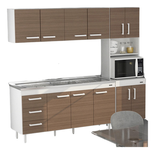 Combo Cocina Bajo Mesada + Alacena + Columna Porta Microonda