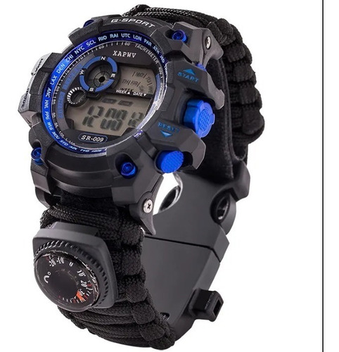 Oferta Reloj Tactico Militar Paracord Digital Con Pedernal