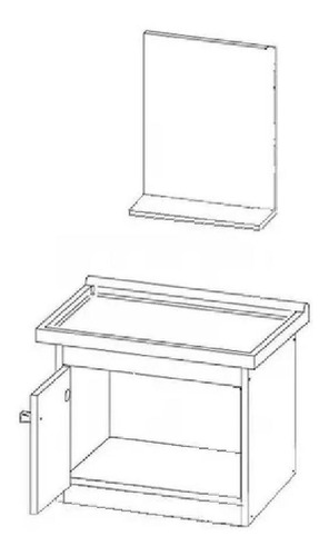 Conjunto Banheiro Completo Balcão Painel Cuba 50cm Ozini