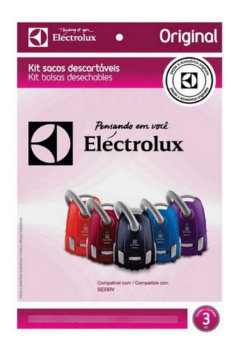 Saco Descartável 3 Un Para Asp Electrolux Dt3010br006 24583