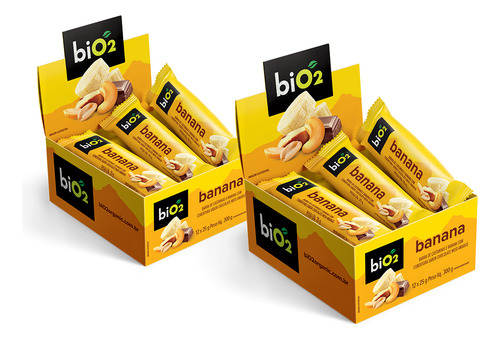 Bio2 Barra Nuts Banana 24 X 25 G Vegana E Sem Glúten
