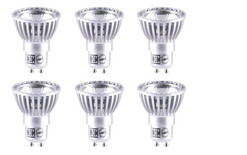 Set De 6 Focos Led- Klatter, Cob 5w Gu10 3000k, Luz Cálida