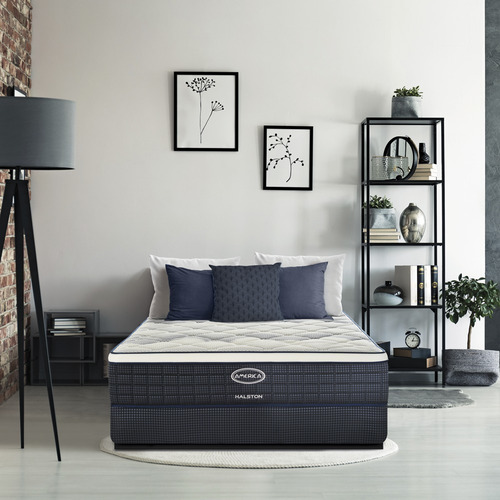 Colchón America Halston Con Box Gratis Queen Size - Ta
