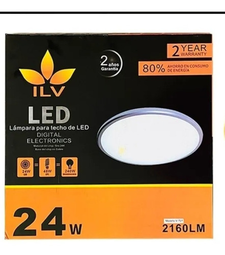 Plafón Redondo Decorativo Liso 24 W Led Ilv ( 5 Pzas ) (Reacondicionado)