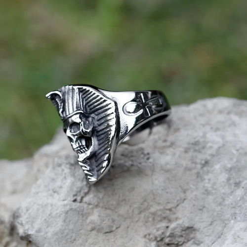 Ghost Store Lm Anillo Hombre Momia Cráneo Faraón Acero Inox