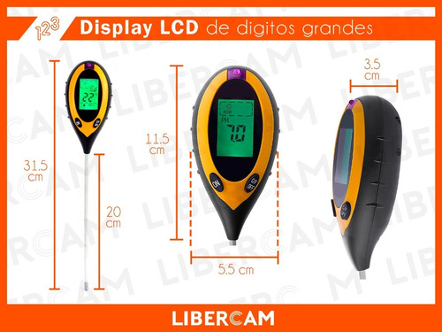 Imagen 4 de 10 de Medidor De Ph Digital Suelo Humedad Temperatura Y Luz 4 En 1
