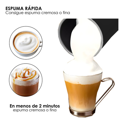 Espumador De Leche Eléctrico ShopMall 4 En 1 600 Ml Automático Café Color Negro