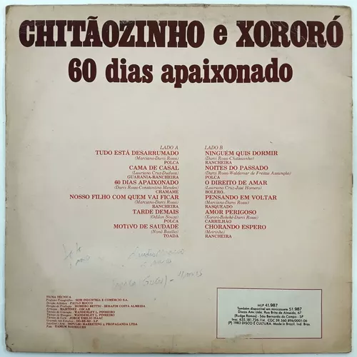 Chitãozinho & Xororó – 60 Dias Apaixonado (1979, Vinyl) - Discogs