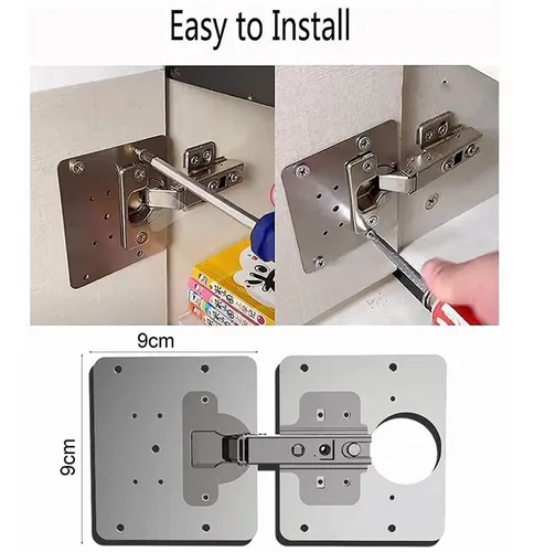 Par De Placa De Reparacion Bisagra Mueble Tornillos Puerta