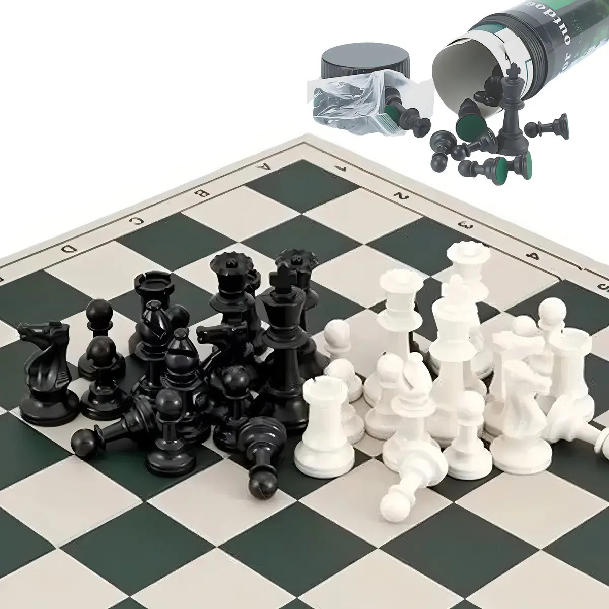 Set Ajedrez Profesional con Tablero de Vinilo y Bolso Transportador