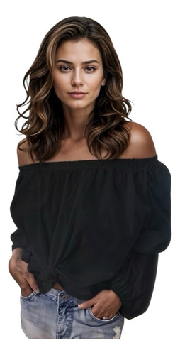Blusa Ligera Hombros Descubiertos Efecto Drapeado #42-b