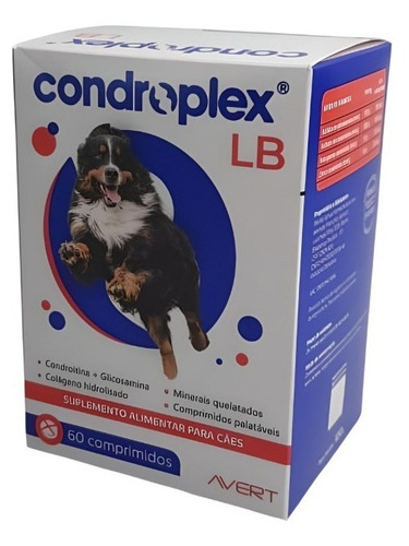 Condroplex Lb 120g 60 Comp Suplemento Cães Grandes Avert