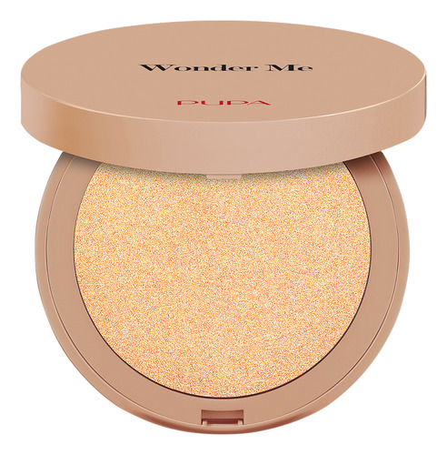 Iluminador Compacto Pupa Wonder Me Glow Highlighter Tono Del Maquillaje 102 Pure Gold