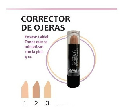 Imagen 5 de 5 de Corrector De Ojeras E Imperfecciones Labial Gama X2g