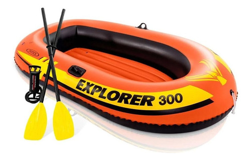 Bote Inflável Par Remos Bomba Explorer 300 Intex Até 186kg