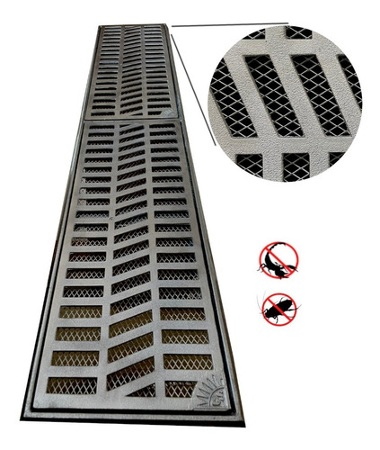 Ralo Linear 20x100 Al Reforçado Grelha C/ Suporte C/tela 19m