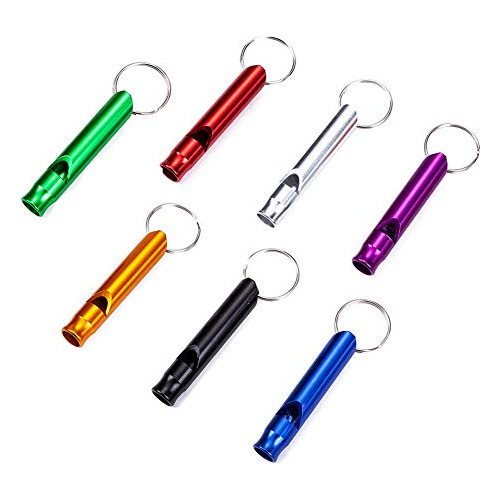 Pack Of 8 Extra Loud Emergency Whistle Keychain Camping...