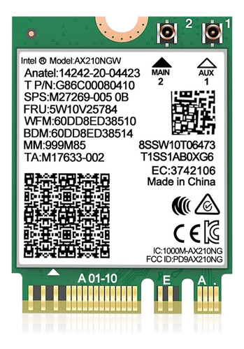 Tarjeta Inalámbrica Wifi 6e Intel Ax210 Ngw Bluetooth 5.3 Tr