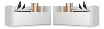 Comprar Kit Com 2 Mesas De Cabeceira 80cm Suspensa Multimóveis V4005 Cor Branco