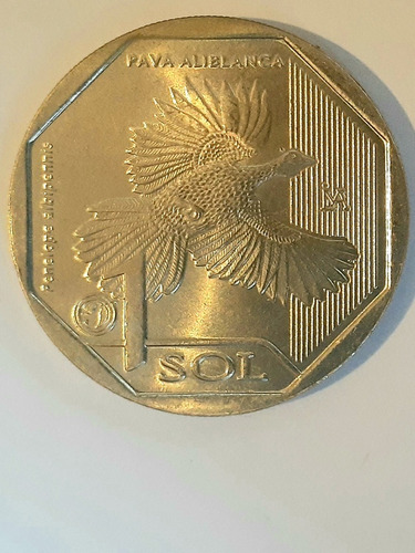 Moneda Peru 1 Sol Pava Aliblanca 2018