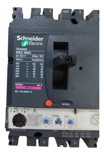 Disjuntor Nsx160h Mic 2.2m 150a 3p C16h32m150 - Schneider