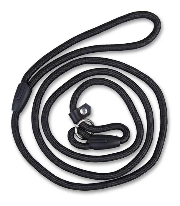 Correa para Perros de Entrenamiento Ajustable en Nailon, Color Negro (1.5 m)