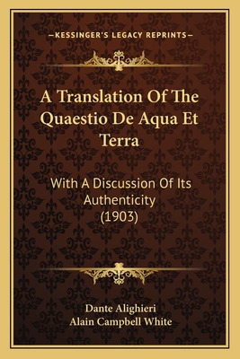 Libro A Translation Of The Quaestio De Aqua Et Terra: Wit...