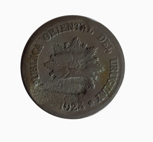 Moneda Uruguay 1924 2 Céntimos