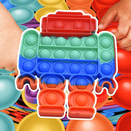 Imagen 7 de 7 de Kit 2 Pzas Robot Fidget Grande Pop It Juguete Burbujas Niños
