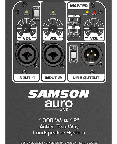 Caixa De Som Ativa 1x12pol 1000w Auro X12d Samson Sarox12da