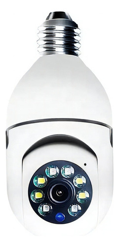Câmera Lâmpada Ip Wi-fi, Giratória, 360º, Visão Noturna Cor Branco