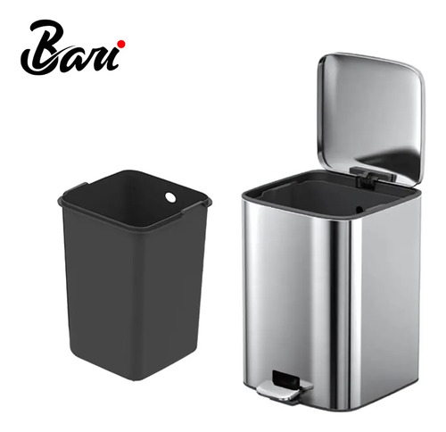 Papelera Brushed De Pedal Con Freno 18l Marca Bari