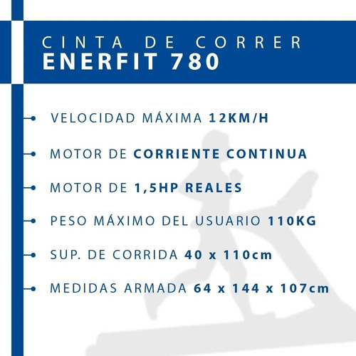 Imagen 2 de 7 de Caminadora Cinta De Correr Caminar Electrica - Enerfit 780