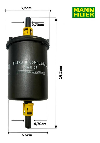 Filtro Combustível Corsa Celta Onix Etios Toro Fit Uno Mann