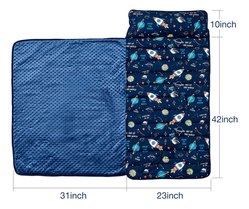 Tapete Enrollable Para Siesta Infantil Con Almohada Y Manta