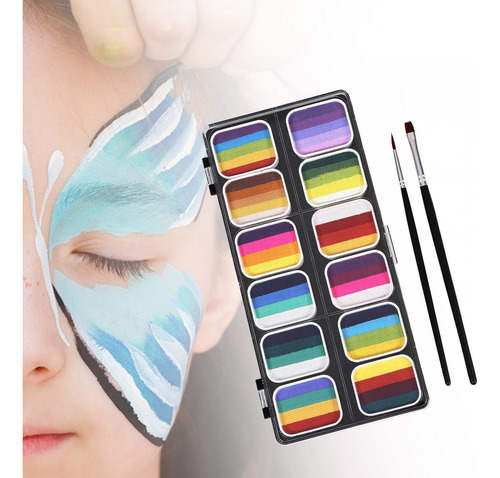 Face Body Paint Kit 12 Pinturas A Base De Agua Para Fiestas