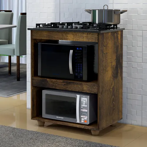 Balcão De Cozinha Turim 5 Bocas Kaiki Ypê Com Recorte Para Cooktop
