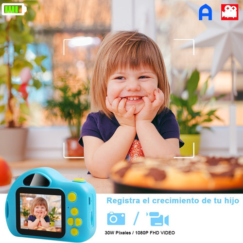 Cámara Para Niños, Azul Cámara De Video Digital Para Niños