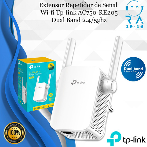 Extensor De Cobertura Wi-fi Ac750 Doble Banda Tp-link Re205