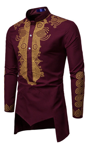 Jersey Largo Africano Para Hombre, Bata De Vestir, Camisas A