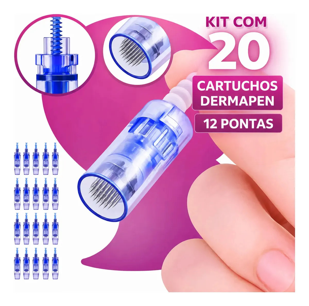 Kit 20 Cartuchos Dermapen 12 Pontas Nano 36 42 BMED