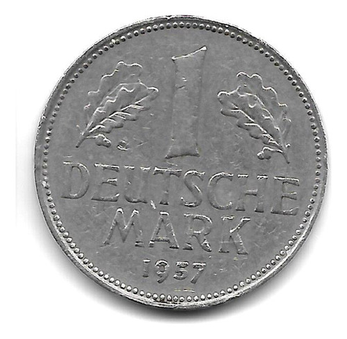 Alemania Federal Moneda De 1 Marco Año 1957 D Km 110 - Vf+