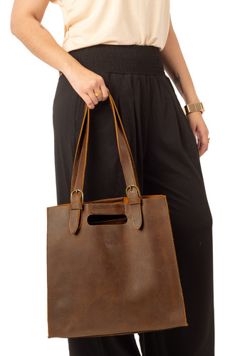 Bolsa Dama Bolsas Mujer Bolsa Tote Bag Julia Piel Yayas Color Café claro