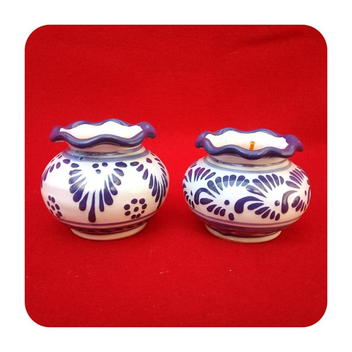 Imagen 4 de 5 de Set 25 Velas Talavera Poblana Macetita 6 Cm Fiesta Bodas Vls