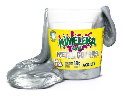 Kimeleka Slime 180 g Acrilex plateado metalizado