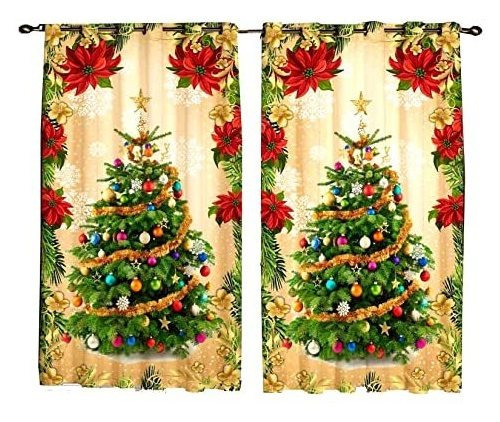 Cortinas De Navidad De Moda, Xmas Impresión Gráfica K5cvt