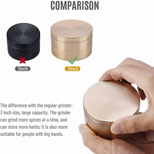 Imagen 3 de 7 de 75mm Grinder La Hierba Grande Molinillo Para Hierba Especias