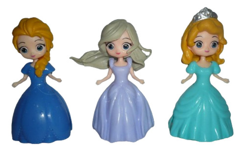 Set De 3 Mini Muñequitas Princesas - Juguete Bootleg