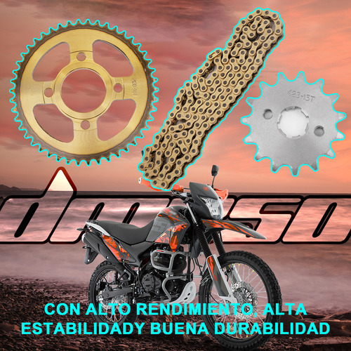 Kit De Arrastre Cadena Reforzada Italika Dm200 250 F0203ks24