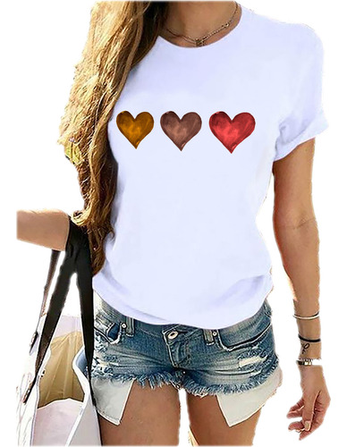 Remera Dama Mujer Moda Femenina Heart Amor Corazones Love 13